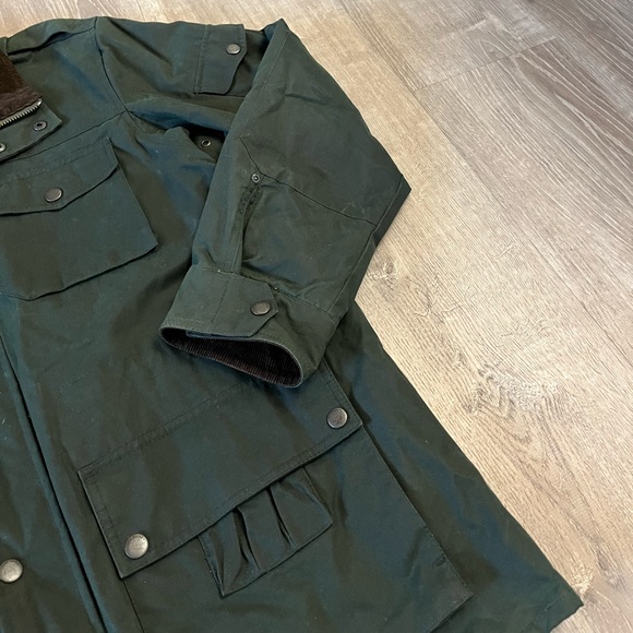 Eddie Bauer Waxed Cotton The Eddie Field Barn Coat Jacket in Army Green Men's XL - Picture 9 of 16
